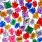100 Pieces 1" Assorted Colorful Adhesive Stick-On Heart Star Round Shaped Jewel Gems for Arts & Crafts, Themed Party Decoration Accessories, Children Activities